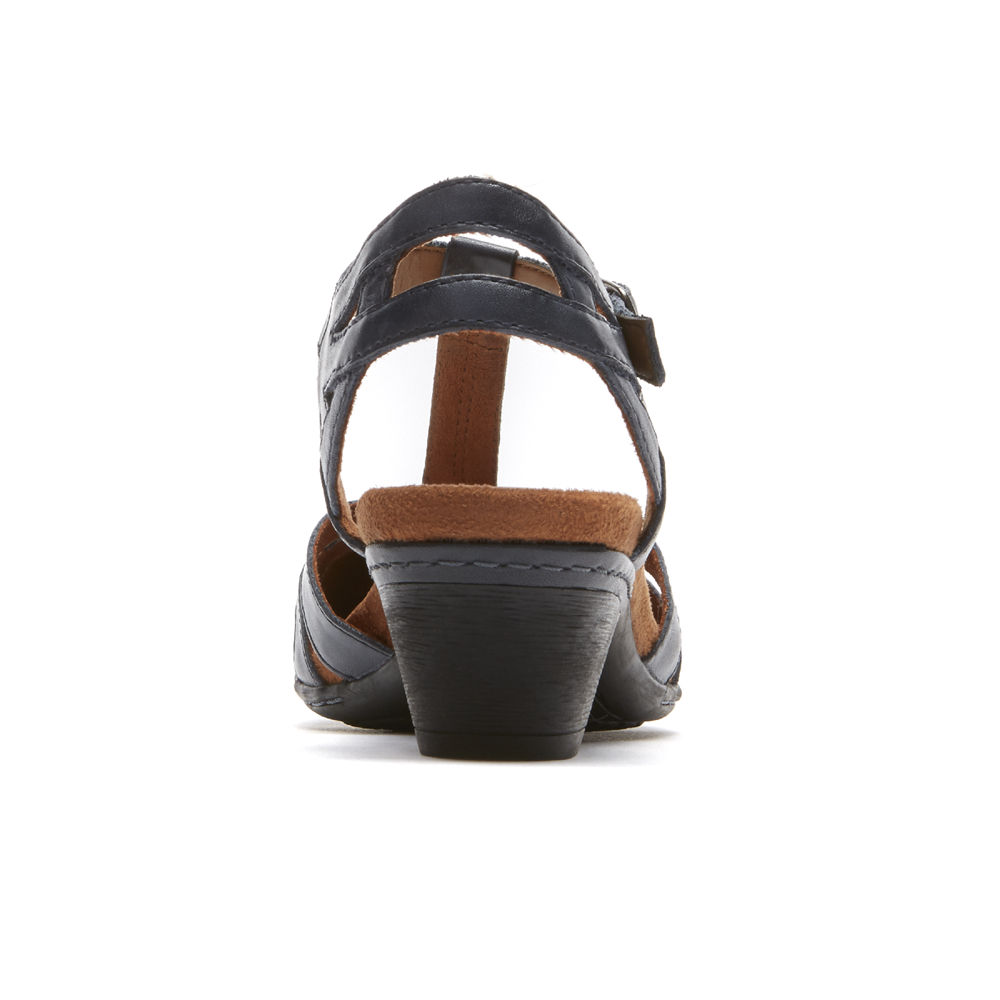 Rockport Sandaler Dame Marineblå - Cobb Hill Aubrey T-Strap - ZQBH06759